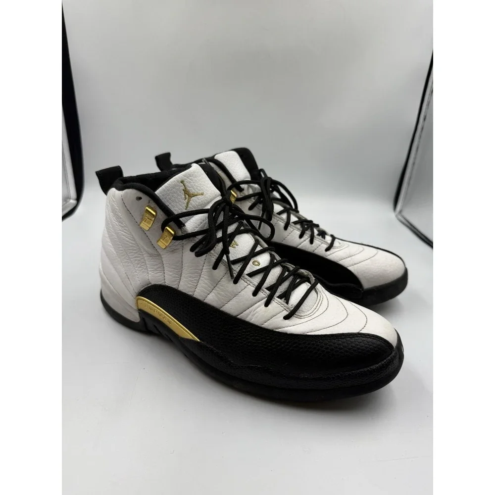 2021 Nike Air Jordan 12 Retro Royalty Taxi Size 11 White Black Gold CT8013-170